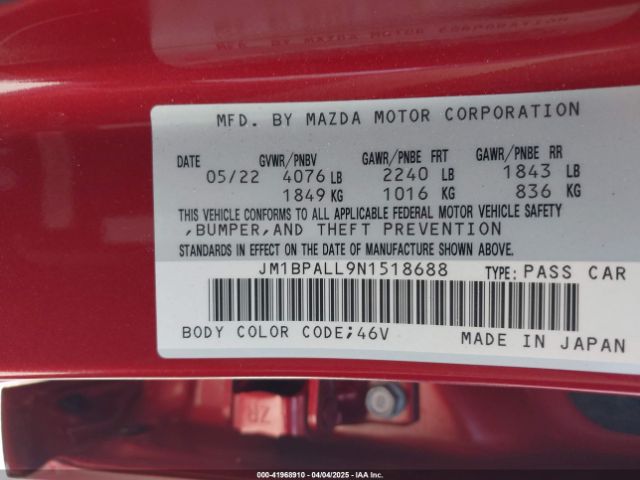 JM1BPALL9N1518688 Mazda Mazda3 Preferred