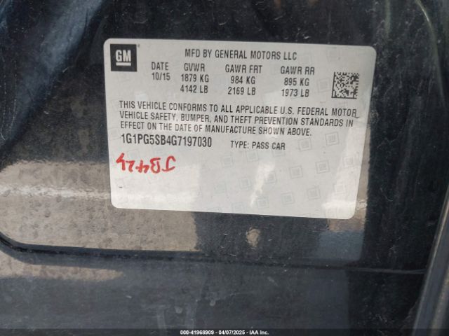 1G1PG5SB4G7197030 Chevrolet Cruze Limited Ltz Auto