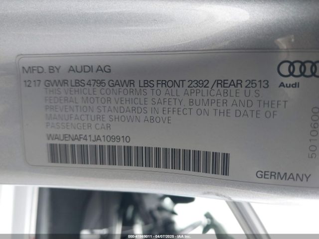 WAUENAF41JA109910 Audi A4 2.0t Premium/2.0t Tech Premium