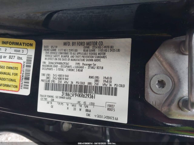 3LN6L5F94KR629361 Lincoln Mkz Reserve Ii