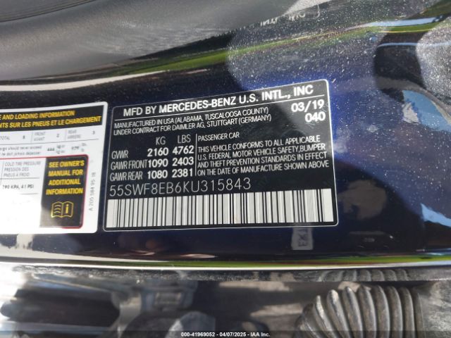 55SWF8EB6KU315843 Mercedes-Benz C 300 4matic
