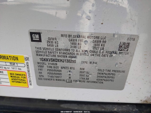 1GKKVSKDXHJ138290 GMC llt - sidi: spark ignited direct injection, 60 degrees, alum