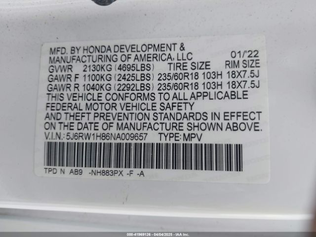 2022 HONDA CR-V 5J6RW1H86NA009657 Photo 8