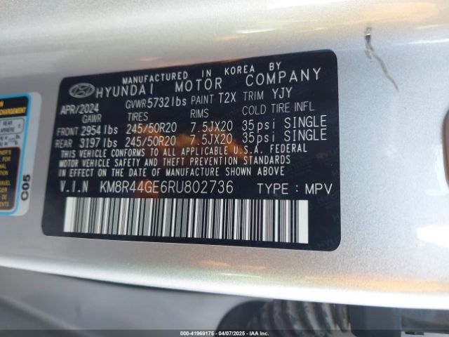 KM8R44GE6RU802736 Hyundai Palisade Sel