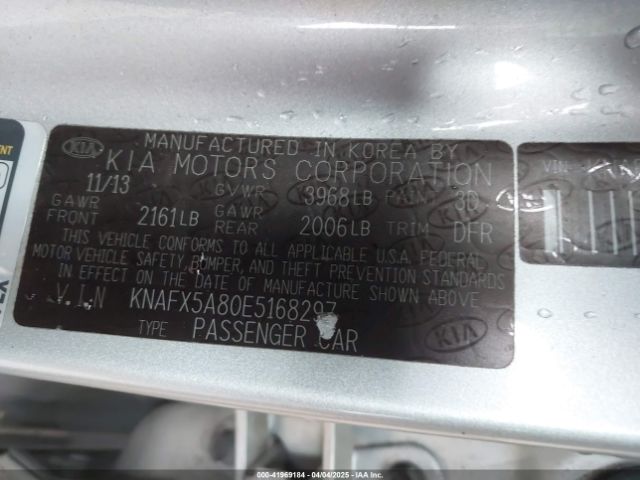 KNAFX5A80E5168297 KIA FORTE EX