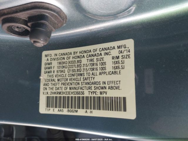 2HKRM3H33EH536656 Honda CR-V LX