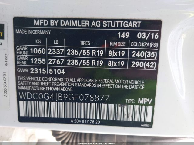 2016 MERCEDES-BENZ GLC 300 WDC0G4JB9GF078877 Photo 8