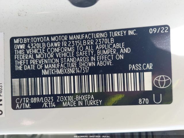 NMTKHMBX8NR147317 Toyota C-hr Limited