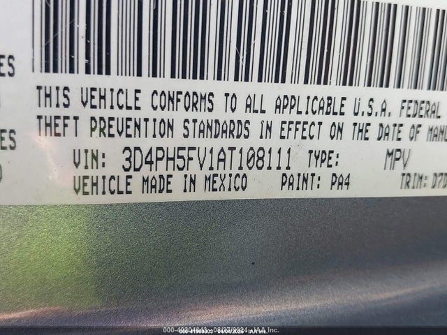 Продажа на аукционе авто 2010 Dodge Journey Sxt, vin: 3D4PH5FV1AT108111, номер лота: 41969303