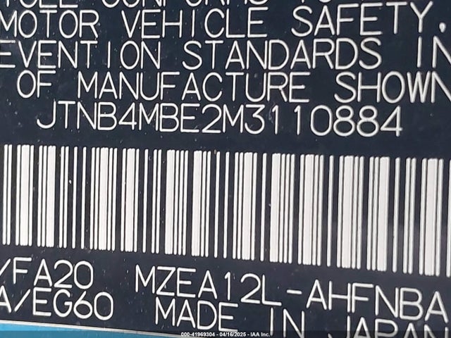 Toyota m20a-fks 2021 JTNB4MBE2M3110884 Image 9