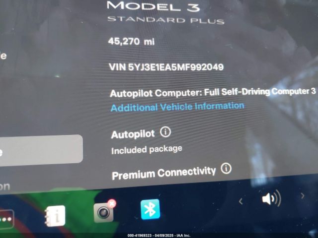 5YJ3E1EA5MF992049 Tesla Model 3 Standard Range Plus Rear-wheel Drive