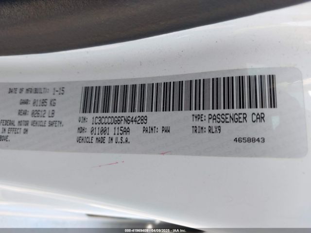 1C3CCCDG6FN644289 Chrysler 200 S