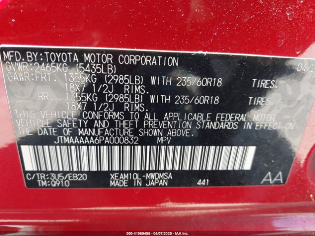 JTMAAAAA6PA000832 Toyota BZ4X XLE