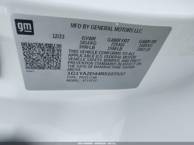 1G1YA2D44R5107537 Chevrolet Corvette Stingray Rwd  1lt