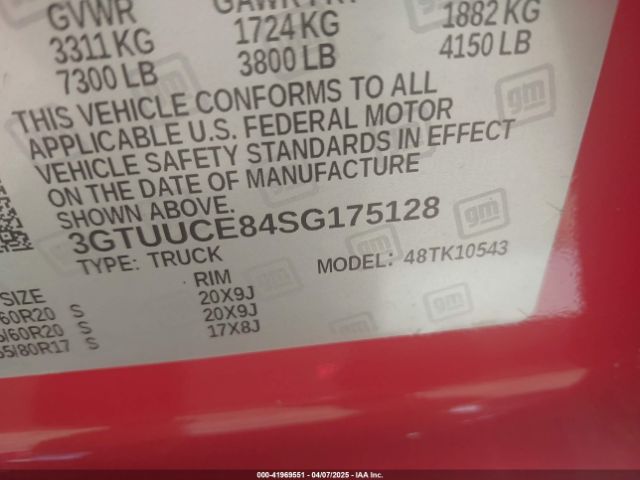 3GTUUCE84SG175128 GMC lz0