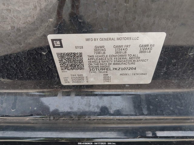 1GTU9FEL7KZ107204 GMC Sierra 1500 Denali