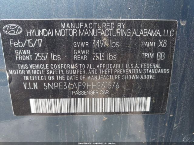 5NPE34AF9HH561576 Hyundai Sonata Sport