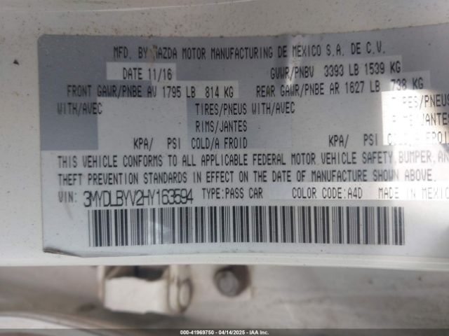 3MYDLBYV2HY163594 Toyota YARIS IA