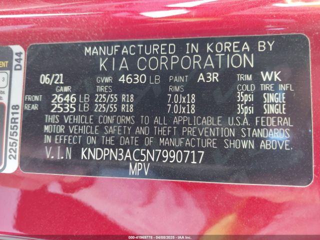 KNDPN3AC5N7990717 KIA Sportage Ex