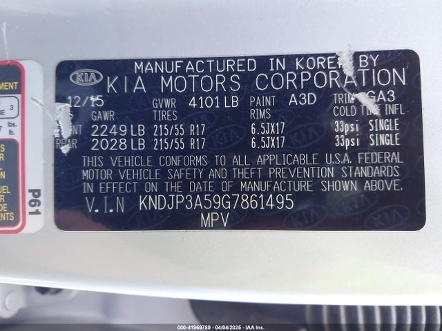KNDJP3A59G7861495 KIA SOUL +