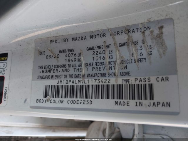 JM1BPALM1L1173422 Mazda MAZDA3