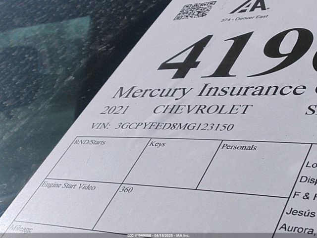3GCPYFED8MG123150 Chevrolet l84 - di, alum, gen 5, var 2