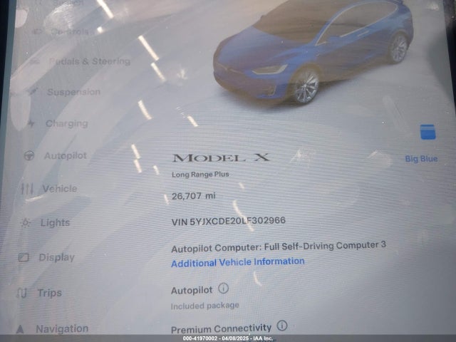 2020 TESLA MODEL X 5YJXCDE20LF302966 Photo 6
