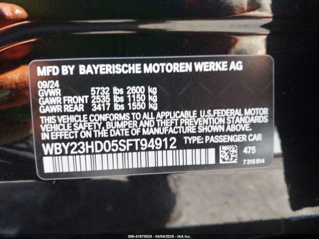 WBY23HD05SFT94912 BMW I4 Edrive40