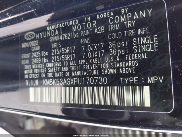 KM8K53AGXPU170730 Hyundai Kona Electric Limited