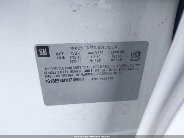 1G1BE5SM1H7186604 Chevrolet Cruze Lt Auto
