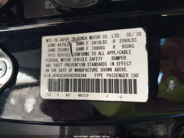 2009 ACURA TSX JH4CU26659C009344 Photo 8