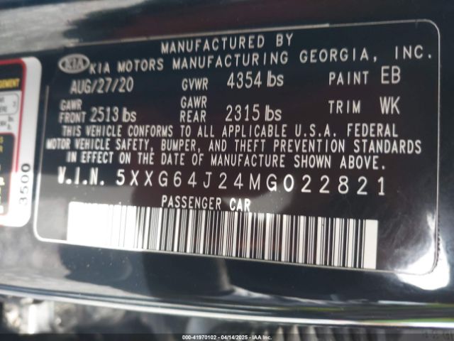 5XXG64J24MG022821 KIA K5 Gt-line