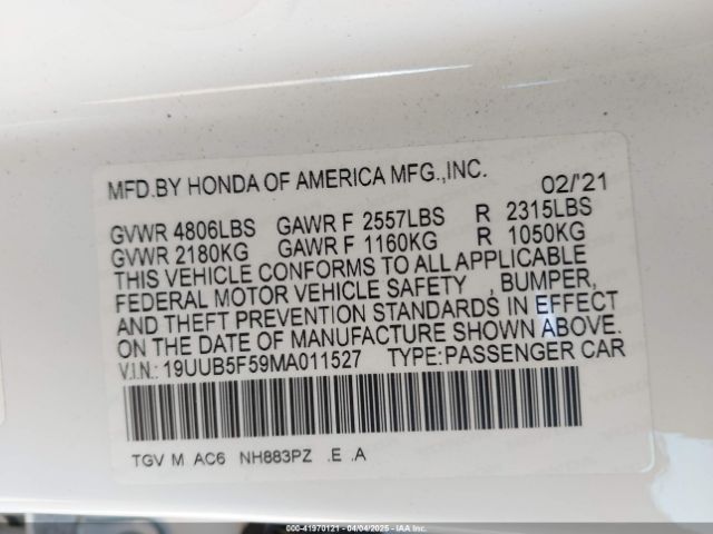 2021 ACURA TLX 19UUB5F59MA011527 Photo 8