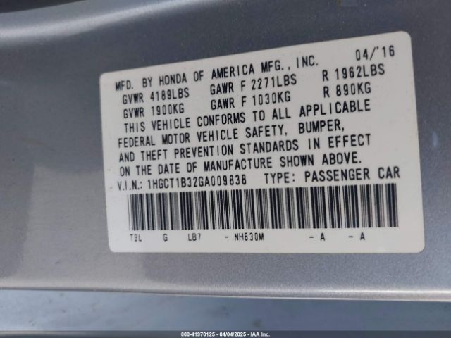 1HGCT1B32GA009838 Honda Accord Lx-s