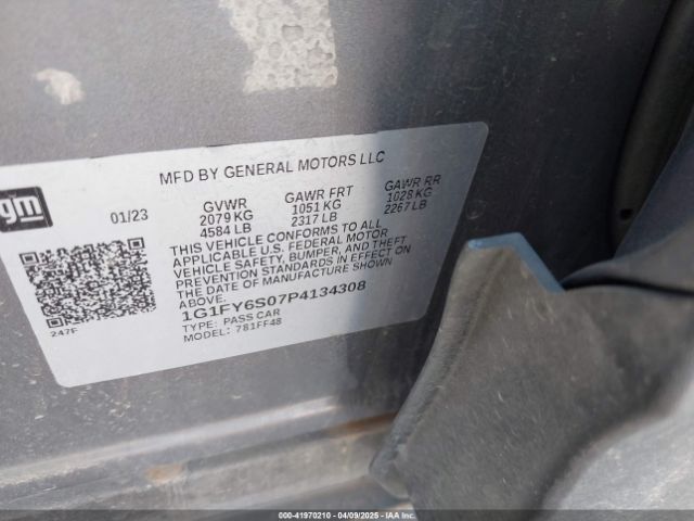 1G1FY6S07P4134308 Chevrolet Bolt Euv Fwd Lt