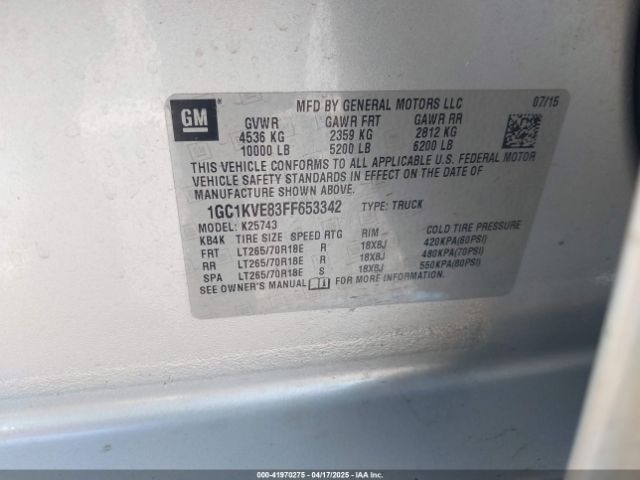1GC1KVE83FF653342 Chevrolet Silverado 2500hd Lt