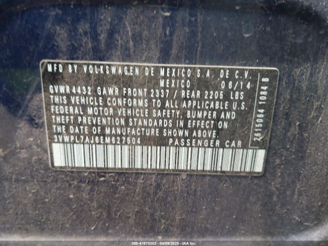 3VWPL7AJ6EM627504 Volkswagen Jetta Sportwagen 2.0l Tdi