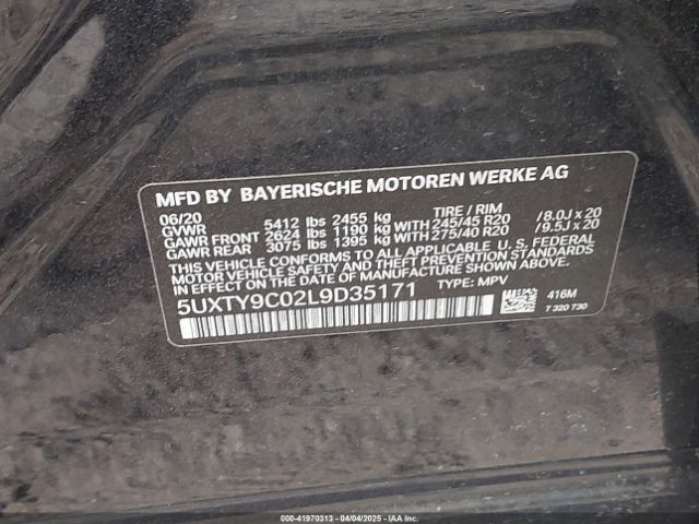 2020 BMW X3 5UXTY9C02L9D35171 Photo 8
