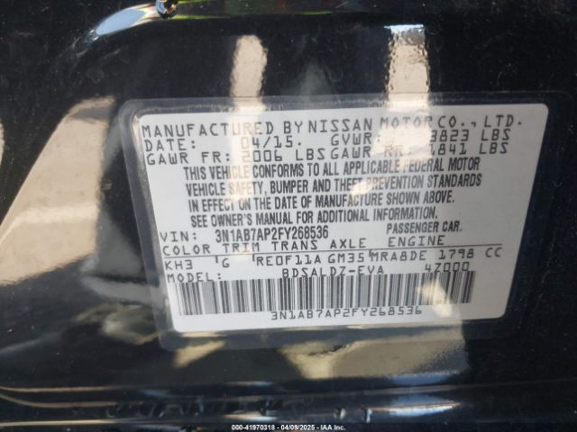 3N1AB7AP2FY268536 Nissan 2015