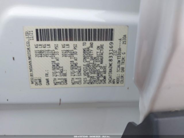 5N1AT3BA2MC833169 Nissan Rogue Sv Fwd