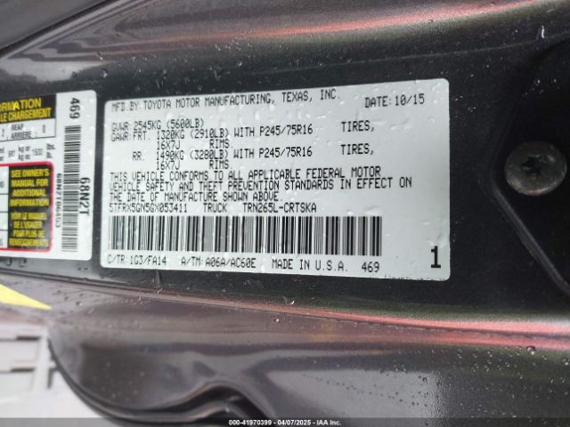5TFRX5GN5GX053411 Toyota Tacoma Sr