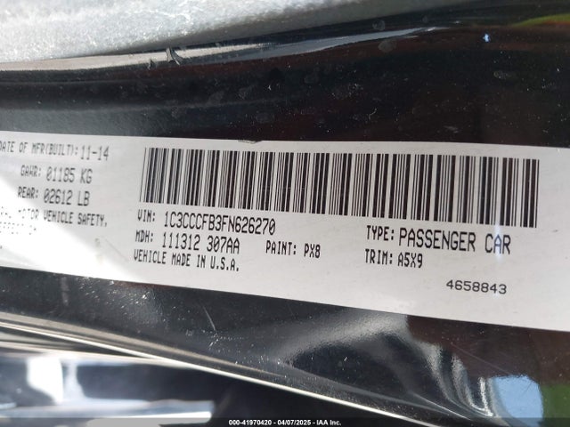 1C3CCCFB3FN626270 Chrysler 2015