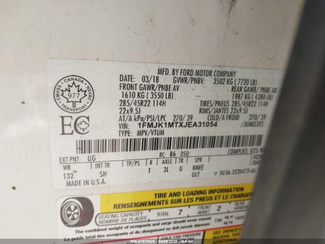 1FMJK1MTXJEA31054 Ford Expedition Max Platinum