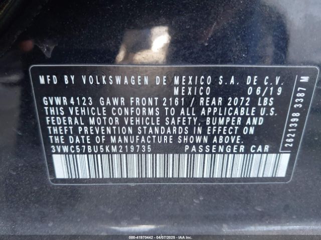 3VWC57BU5KM219735 Volkswagen Jetta 1.4t R-line/1.4t S/1.4t Se