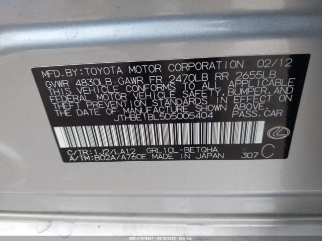2013 LEXUS GS 350 JTHBE1BL5D5005404 Photo 8