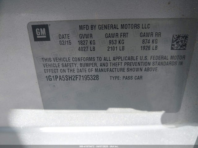 1G1PA5SH2F7195328 Chevrolet Cruze Ls Auto