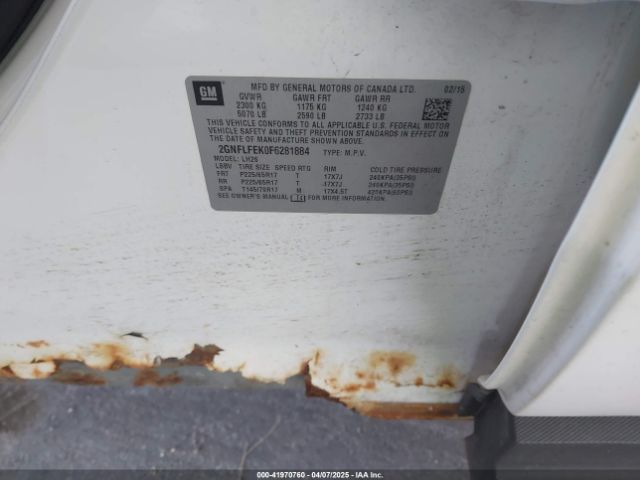 2GNFLFEK0F6281884 Chevrolet EQUINOX 1LT