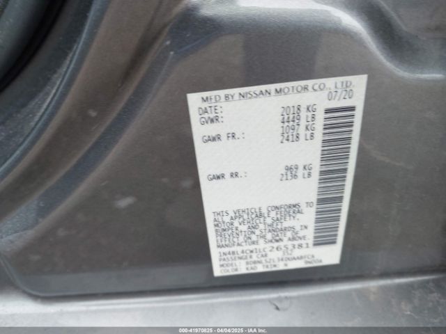 1N4BL4CW1LC265381 Nissan Altima Sr Intelligent Awd