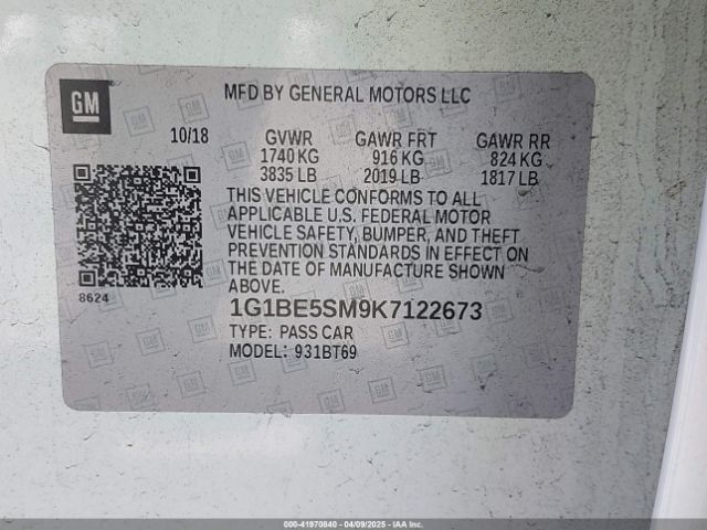 1G1BE5SM9K7122673 Chevrolet CRUZE LT