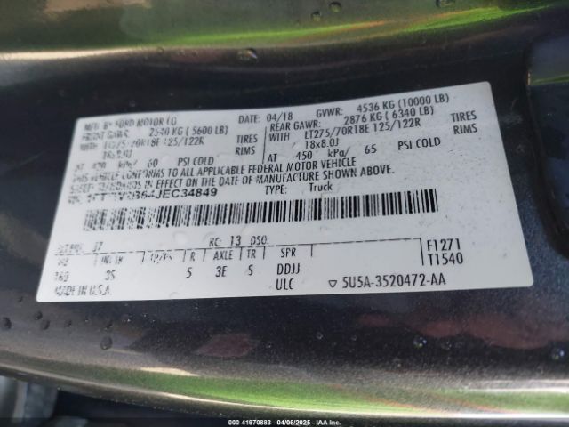1FT7W2B64JEC34849 Ford F-250 Xlt